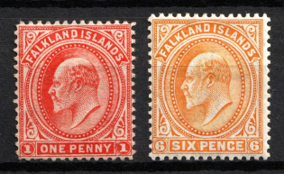 1904-12 Falkland Islands, British Colonies (SG 44 - 47, Signed, CV $90)