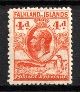 1932 4d Falkland Islands, British Colonies (SG 120, CV $30)