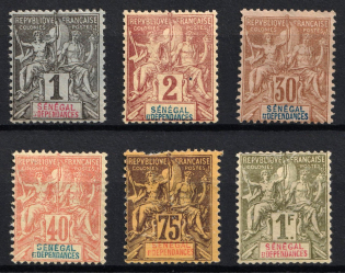 1892 - 1900 Senegal, French Colonies (Sc. 35 - 36, 47 - 48, 51 - 52, CV $95)