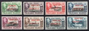 1944-45 Graham Land, Falkland Islands, British Colonies (SG A1 - A8, Full Set, CV $30)