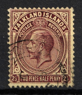 1923-25 2.5d Falkland Islands, British Colonies (SG 77, Used, CV $50)