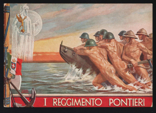 1939-1945 'The Bridge Regiment' Italy WWII Fascist Propaganda Postcard