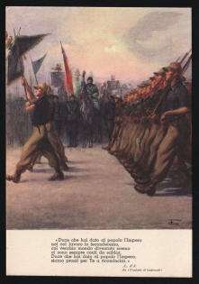 1939-1945 'Duce, You Gave the People the Empire, We Will Fertilize it With Work, With the Old World Gone Stupid there are Always Scores to Settle' Italy WWII Fascist Propaganda Postcard