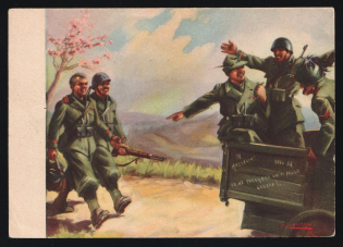 1939-1945 'No Wonder We Raise the Banner of Anti-Bolsherianism Today' Italy WWII Fascist Propaganda Postcard