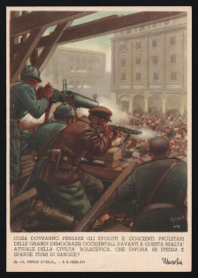 1939-1945 'What Should the Evolved And Conscious Proletarians of the Great Western Democracies Think of This Current Reality of Bolshevik Civilization' Italy WWII Fascist Propaganda Postcard