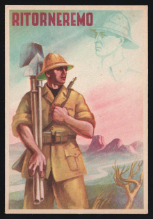 1939-1945 'We Will Return' Italy WWII Fascist Propaganda Postcard