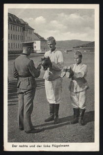 1940 'The Right and the Left Wing Man', Propaganda Postcard, Third Reich Nazi Germany