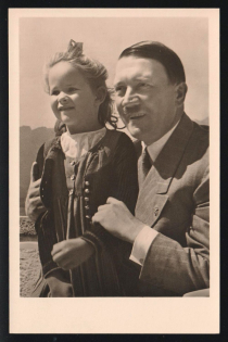 'Adolf Hitler With a Child', Propaganda Postcard, Third Reich Nazi Germany