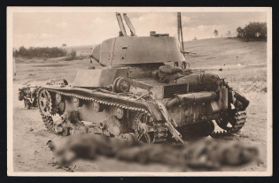 'Soviet Union the End of Man and Tank P.K', Propaganda Postcard, Third Reich Nazi Germany