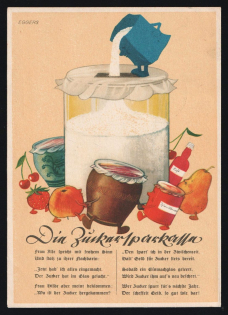 1940 'Your Sugary Treat', Propaganda Postcard, Third Reich Nazi Germany
