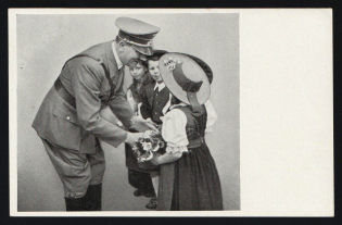 1942 'Adolf Hitler with a Child', Propaganda Postcard, Third Reich Nazi Germany