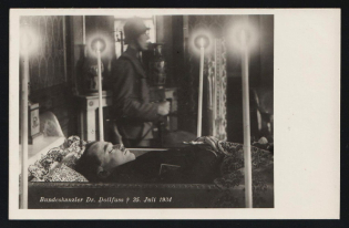1934 'Chancellor Dr. Dollfuss July 25, 1934', Propaganda Postcard, Third Reich Nazi Germany