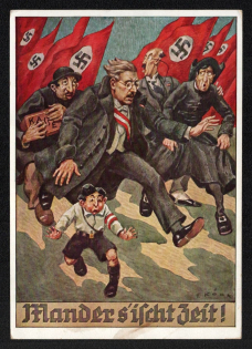 1940 'It's Time!', Propaganda Postcard, Third Reich Nazi Germany