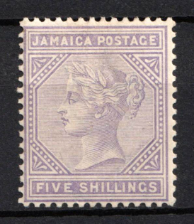 1897 5s Jamaica, British Colonies (SG 26, CV $100)
