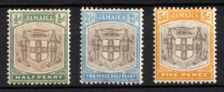 1903-04 Jamaica, British Colonies (SG 33, 35 - 36, CV $50)