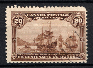 1908 20c Dominion of Canada, British Colonies (SG 195, Used, CV $210)