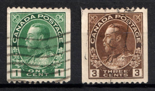 1914-21 Dominion of Canada, British Colonies (SG 217, 218a, Perforation 12 x Imperforate, Used, CV $50)