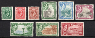 1938-52 Jamaica, British Colonies (SG 121 - 129, CV $40)