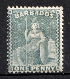 1875 1d Barbados, British Colonies (SG 74, CV $200)