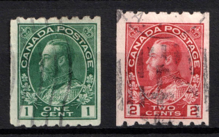 1913 Dominion of Canada, British Colonies (SG 224a, 224b, Perforation 8 x Imperforate, Used, CV $140)
