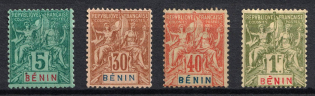 1894 Benin, French Colonies (Sc. 36, 41 - 42, 45, CV $50)