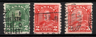 1930-31 Dominion of Canada, British Colonies (SG 306, 307, 309, Imperforate x Perforation 8.5, Used, CV $40)