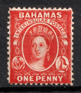1863 1d Bahamas, British Colonies (SG 25 x, Watermark Reversed, Certificate, CV $110)