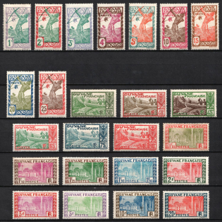 1929-40 Guiana, French Colonies (Sc. 109 - 118, 121, 122, 127, 129, 131, 136 - 138, 141, 145, 148 - 151, CV $30)