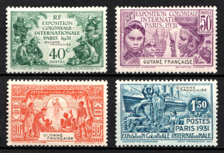 1931 Guiana, French Colonies (Sc. 152 - 155, CV $20)