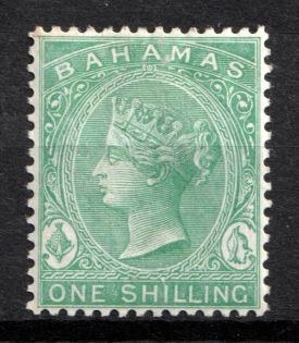 1898 1s Bahamas, British Colonies (SG 44 a, CV $50)