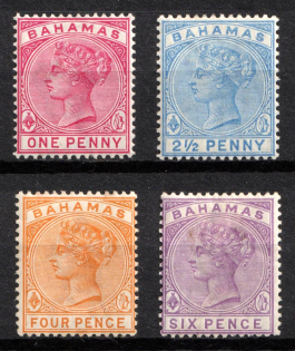 1884-90 Bahamas, British Colonies (SG 49, 52 - 54, CV $60)