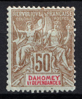 1901 50c Dahomey, French Colonies (Sc. 12, CV $40)