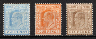 1902 Bahamas, British Colonies (SG 63 - 64, 66, CV $50)