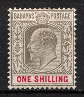 1902 1s Bahamas, British Colonies (SG 67, CV $30)