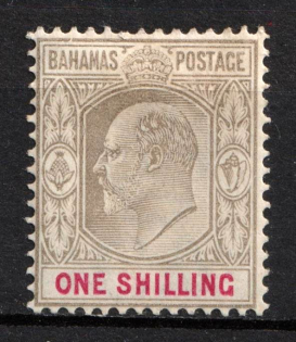 1907 1s Bahamas, British Colonies (SG 68, CV $30)