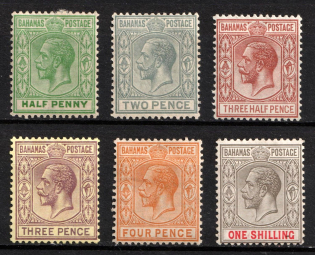 1922-37 Bahamas, British Colonies (SG 115, 117 - 118, 120 - 121, 123, CV $50)