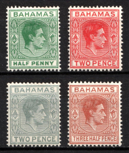 1938 Bahamas, British Colonies (SG 149, 151 - 152, 152 b, CV $40)