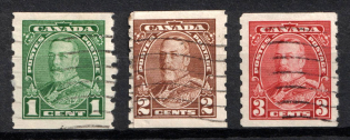 1935 Dominion of Canada, British Colonies (SG 352 - 354, Full Set, Imperforate x Perforated 8, Used, CV $30)