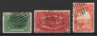 1913-27 Dominion of Canada, British Colonies, Special Delivery Stamps (SG S2, S4, S5, Used, CV $70)