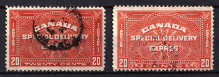 1930-32 Dominion of Canada, British Colonies, Special Delivery Stamps (SG S6 - S7, Used, CV $60)