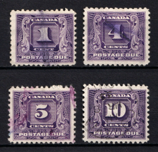 1930-32 Dominion of Canada, British Colonies, Postage Due Stamps (SG D9, D11 - D13, Used, CV $130)