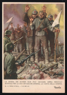 1939-1945 'Soviet Russia Cannot Play the War Card without Mortal Danger to Its Internal Situation' Italy WWII Fascist Propaganda Postcard