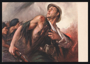 1939-1945 'Let the World Know that Dying Is Beautiful Today for Us Italian People Accustomed to Sacrifice, Beautiful for Us People Rich in Veins and Spirit' Italy WWII Fascist Propaganda Postcard