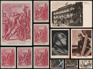 1939-1945 Italy WWII Fascist Propaganda Postcards