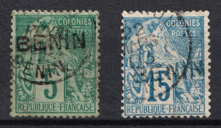 1892 Benin, French Colonies (Sc. 4, 6, Used, CV $65)
