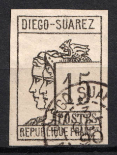 1890 Diego-Suerez, Colonies (Sc. 8, Used, CV $95)