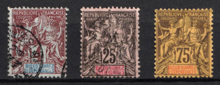 1892 Diego-Suarez, French Colonies (Sc. 27, 32, 36 Used, CV $65)