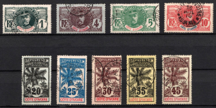 1906 - 1907 Ivory Coast, French Colonies (Sc. 21, 23 - 31, Used, CV $55)