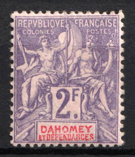 1904 2f Dahomey, French Colonies (Sc. 15, CV $110)