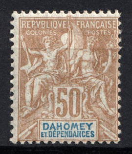 1905 50c Dahomey, French Colonies (Sc. 12a, CV $35)
